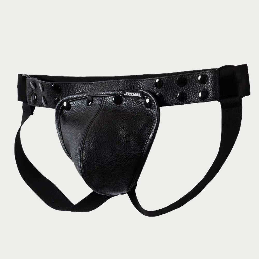 Studded Leather Harness & Jockstrap Set