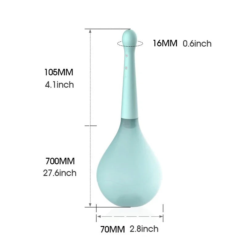 Soft Silicone Enema Douche with Anti-Backflow Design