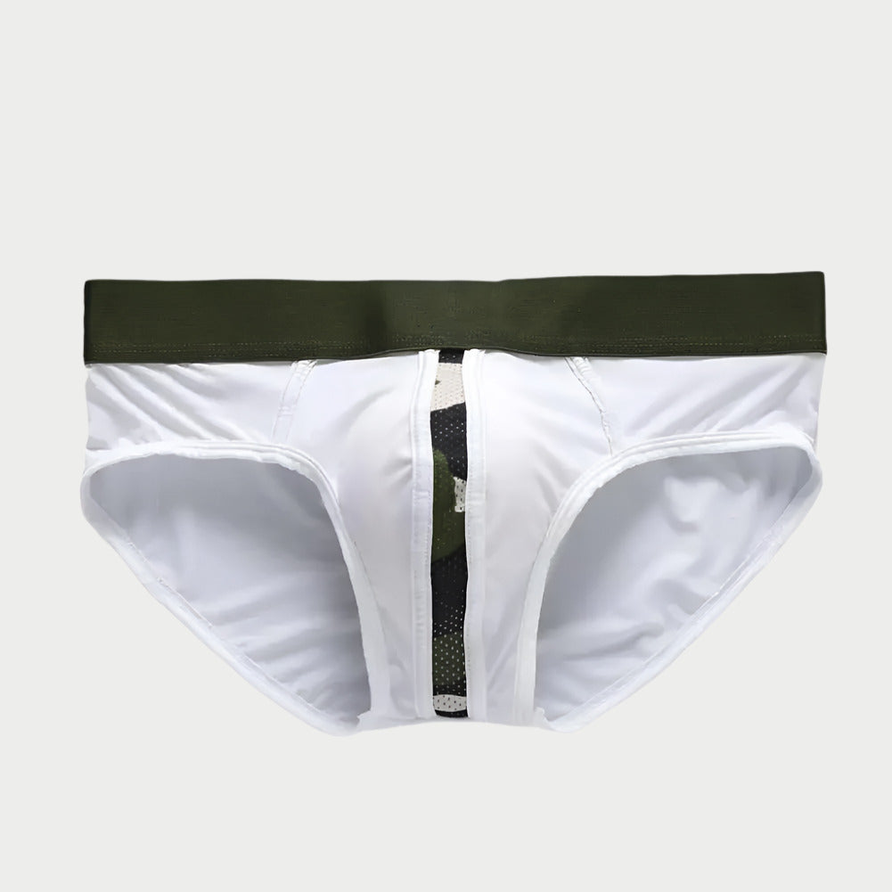 Camo-Stripe Silk Briefs