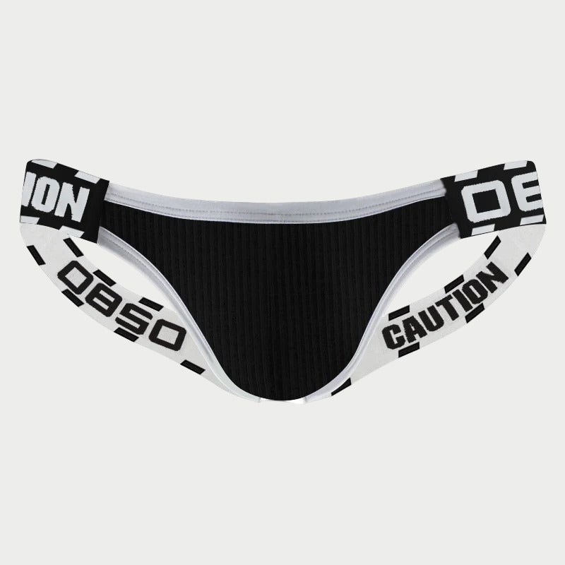 Low-Waist Caution Backless Thong