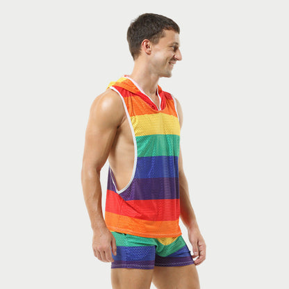 Rainbow Hooded Singlet