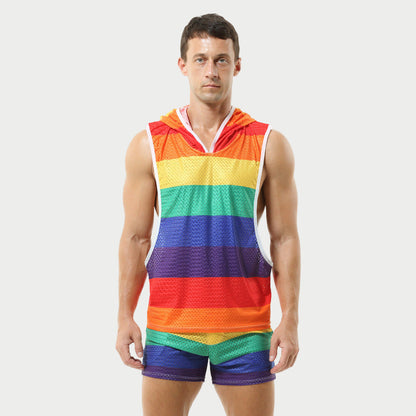 Rainbow Hooded Singlet