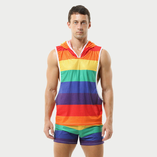 Rainbow Hooded Singlet