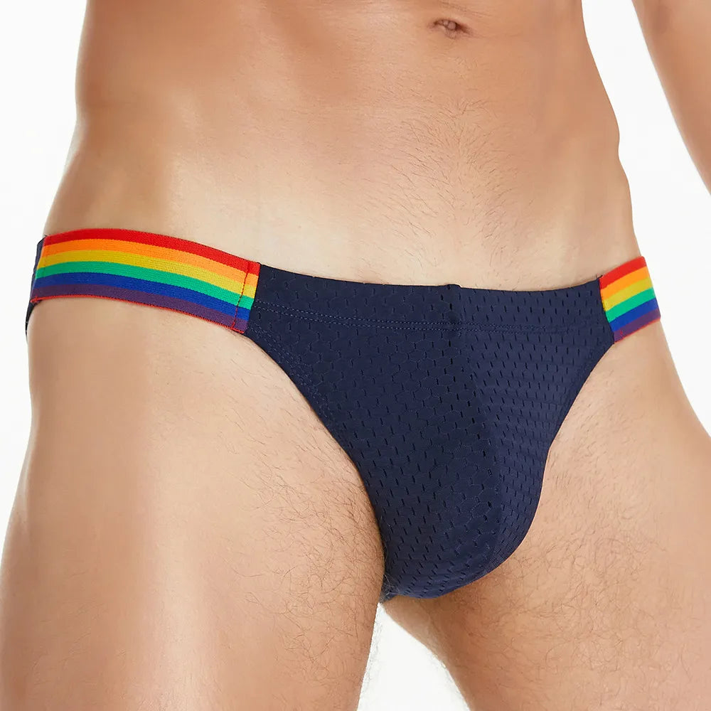 Rainbow Strap Mesh Bikini Brief