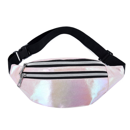 Double Pocket Holographic Waist Bag