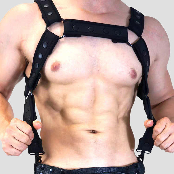 Studded Leather Harness & Jockstrap Set