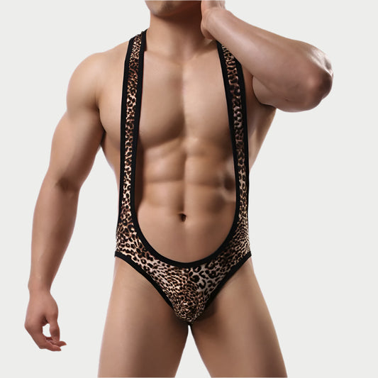 Leopard Print Open-Back Singlet