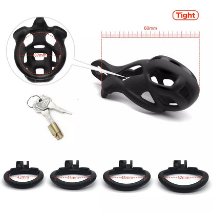 Breathable Mesh Chastity Cage With 4 Ring Sizes