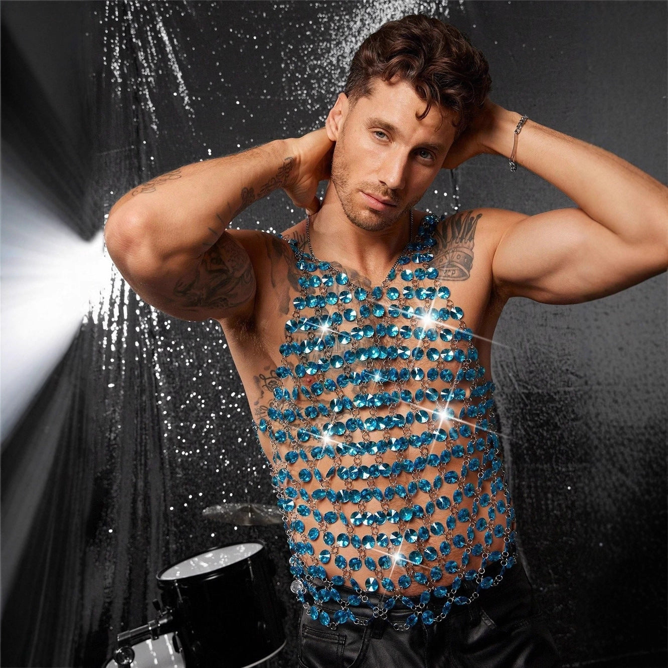 Blue Gemstone Chain Tank