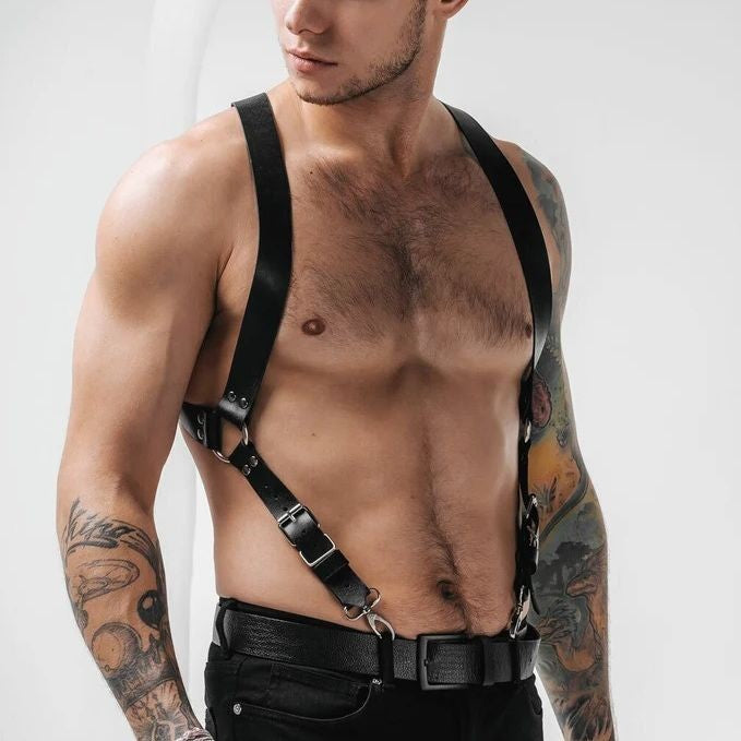 Adjustable Suspender Leather Harness