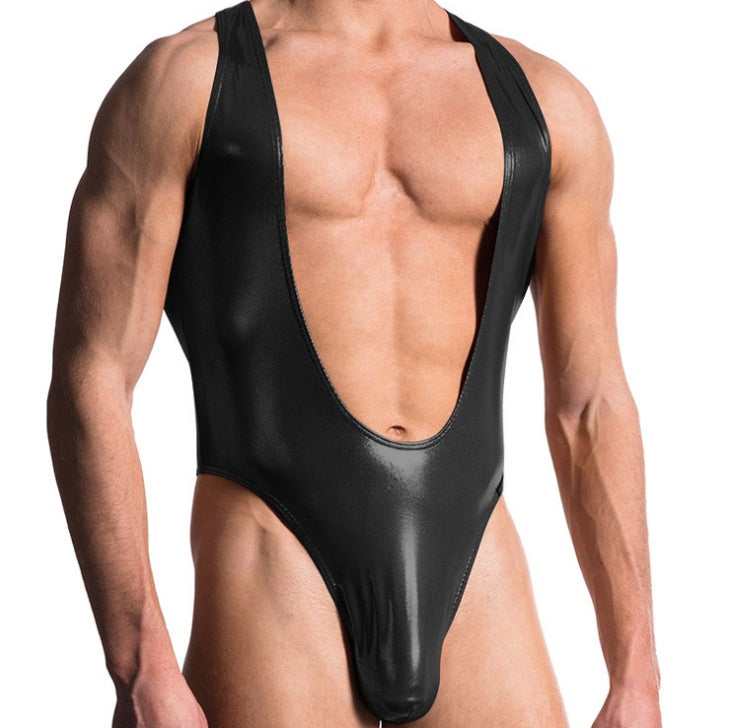 Leather One-piece Vest Thong