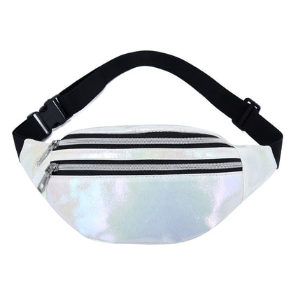 Double Pocket Holographic Waist Bag