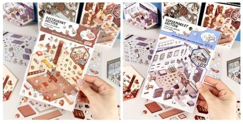 Cute DIY 3D Isometric Stickers