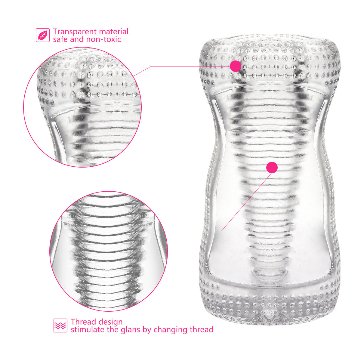 Ribbed Transparent Masturbator