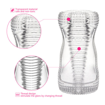 Ribbed Transparent Masturbator