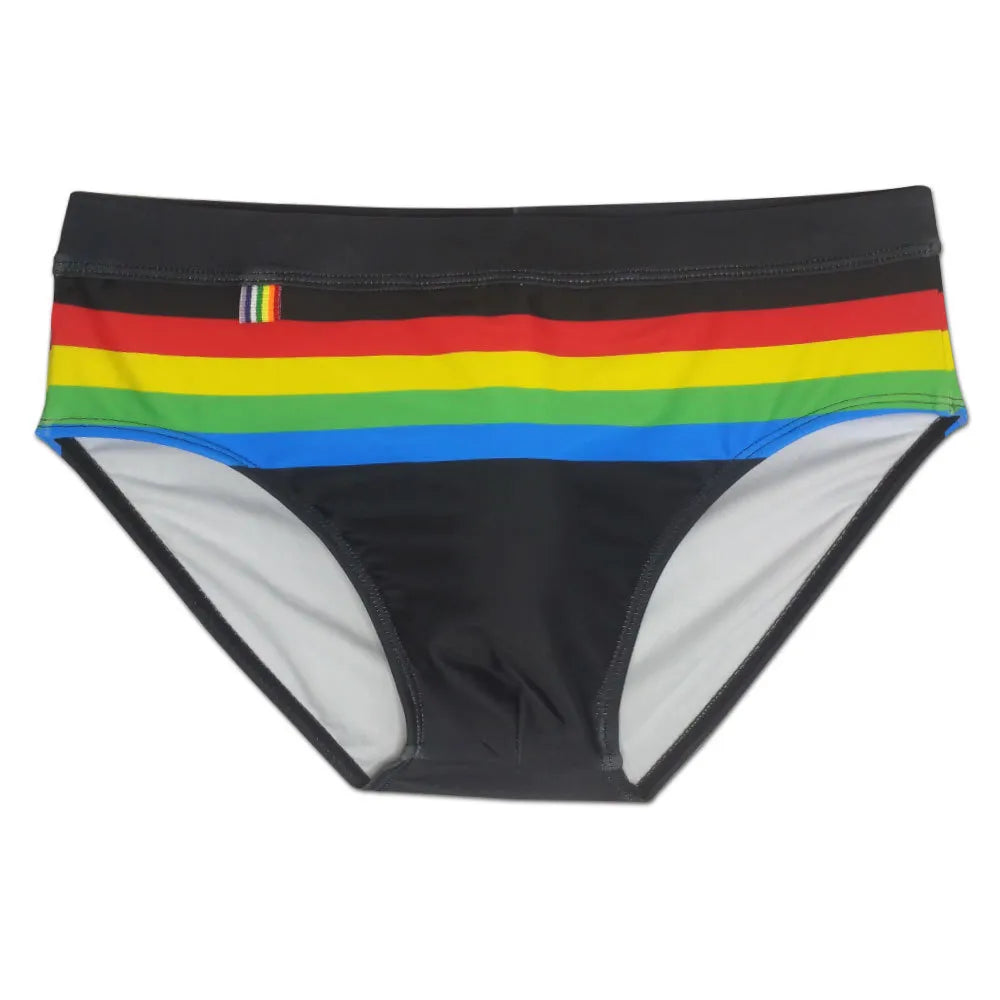 Rainbow Stripe Swim Briefs