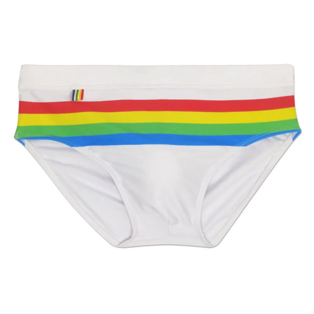 Rainbow Stripe Swim Briefs