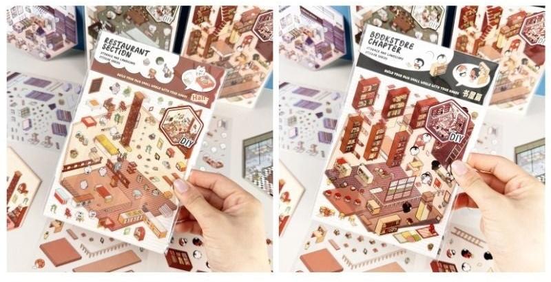 Cute DIY 3D Isometric Stickers