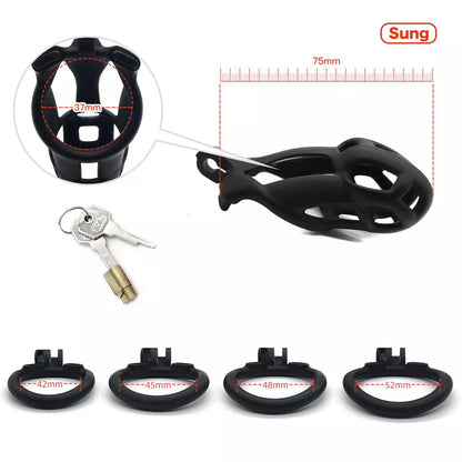 Breathable Mesh Chastity Cage With 4 Ring Sizes