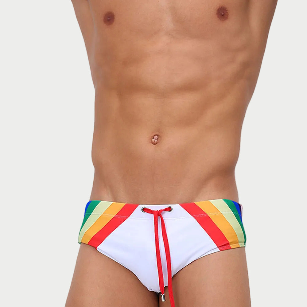 Rainbow Stripe Swim Brief