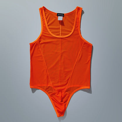 High-Cut Mesh Thong Bodysuit