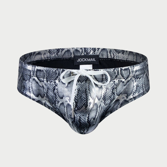 Metallic Snakeskin Bikini Brief