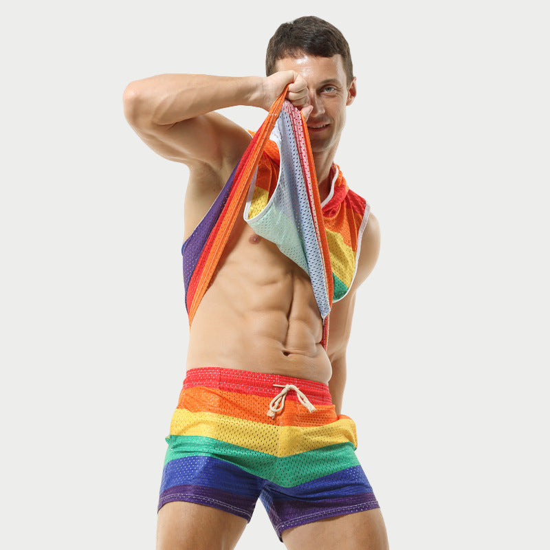Rainbow Hooded Singlet