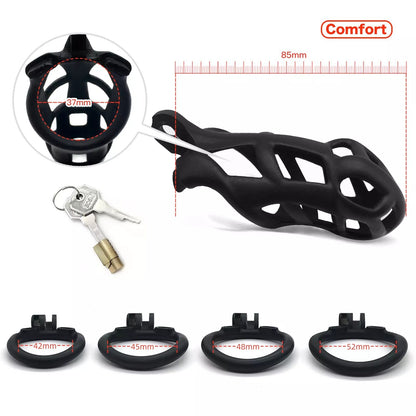 Breathable Mesh Chastity Cage With 4 Ring Sizes