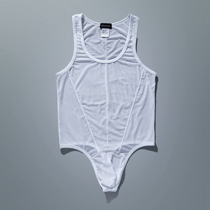 High-Cut Mesh Thong Bodysuit