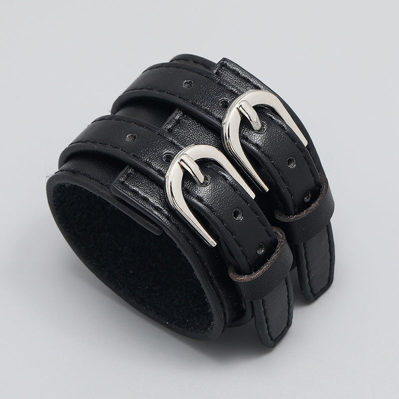 Adjustable Leather Buckle Bracelet