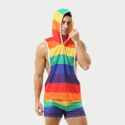 Rainbow Hooded Singlet