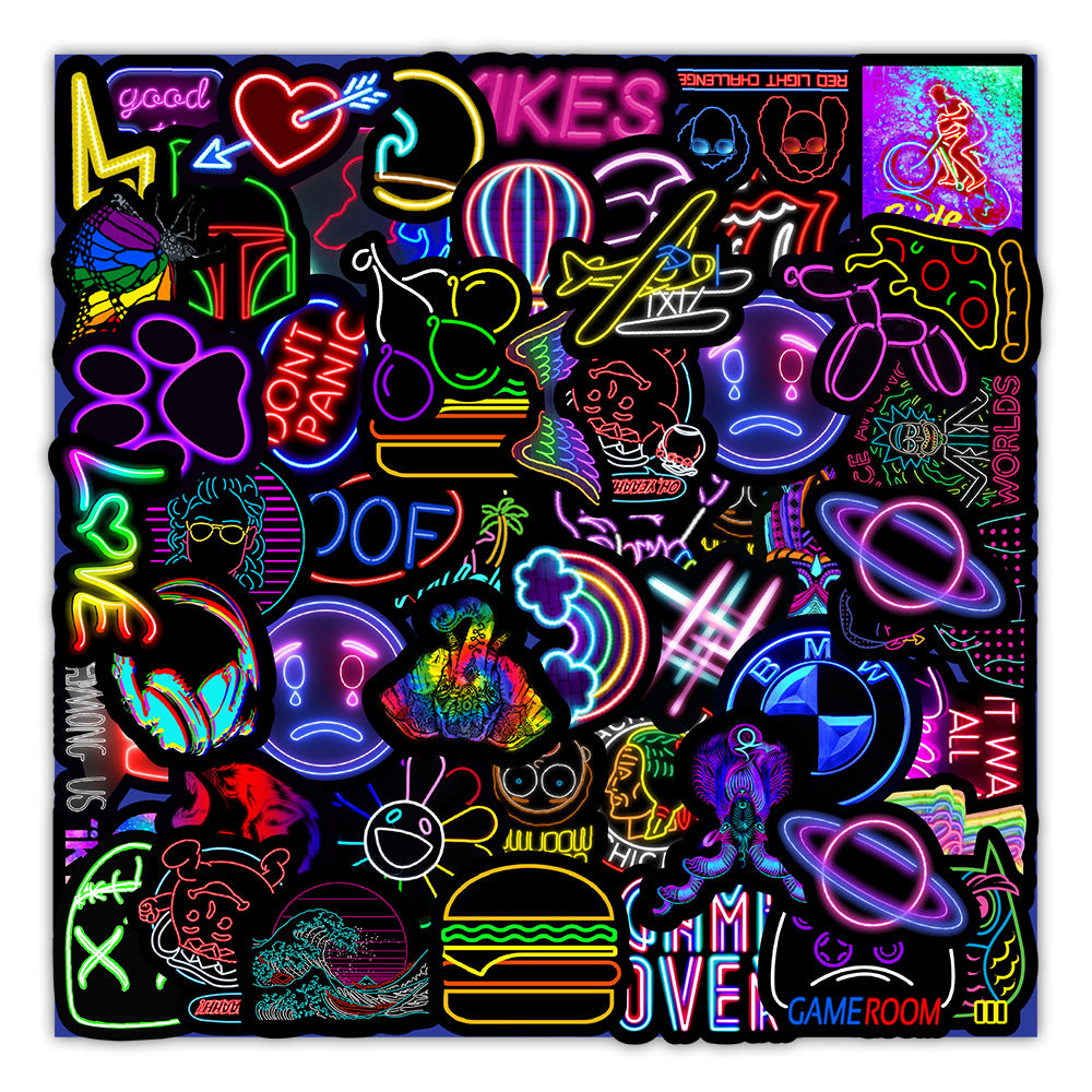 50 Neon Stickers