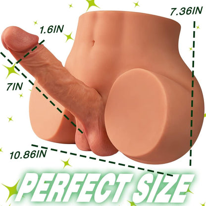 Torso Male Sex Doll with Realistic Dildo and Testis