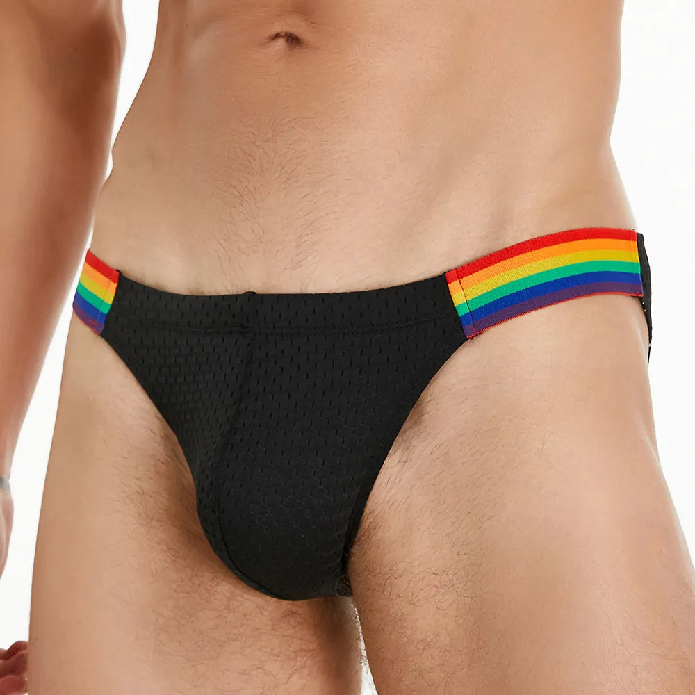 Rainbow Strap Mesh Bikini Brief