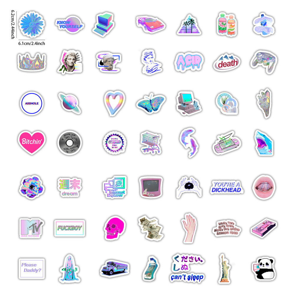 50 Cute Retro Stickers