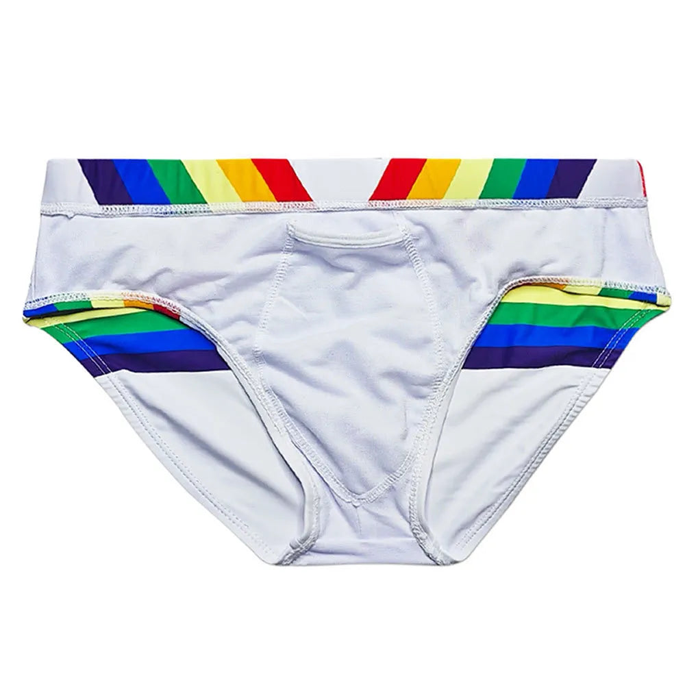 Rainbow Stripe Swim Briefs