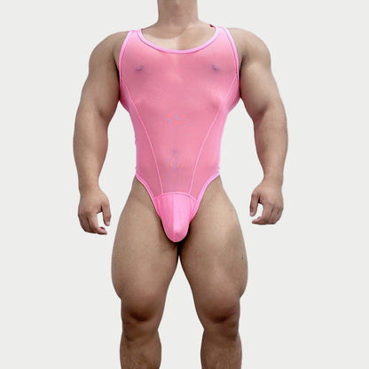 High-Cut Mesh Thong Bodysuit