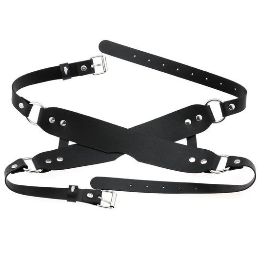 Leather Double Strap Eye Mask Blindfold
