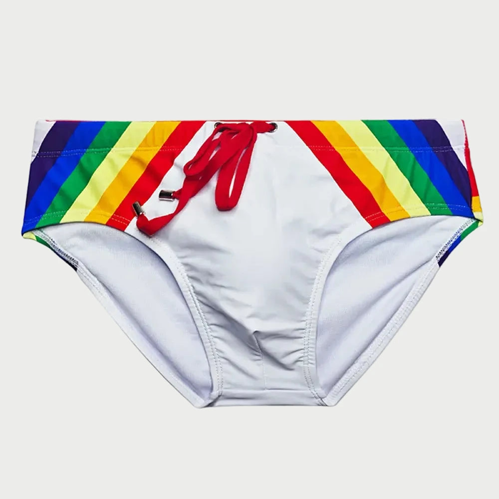 Rainbow Stripe Swim Brief