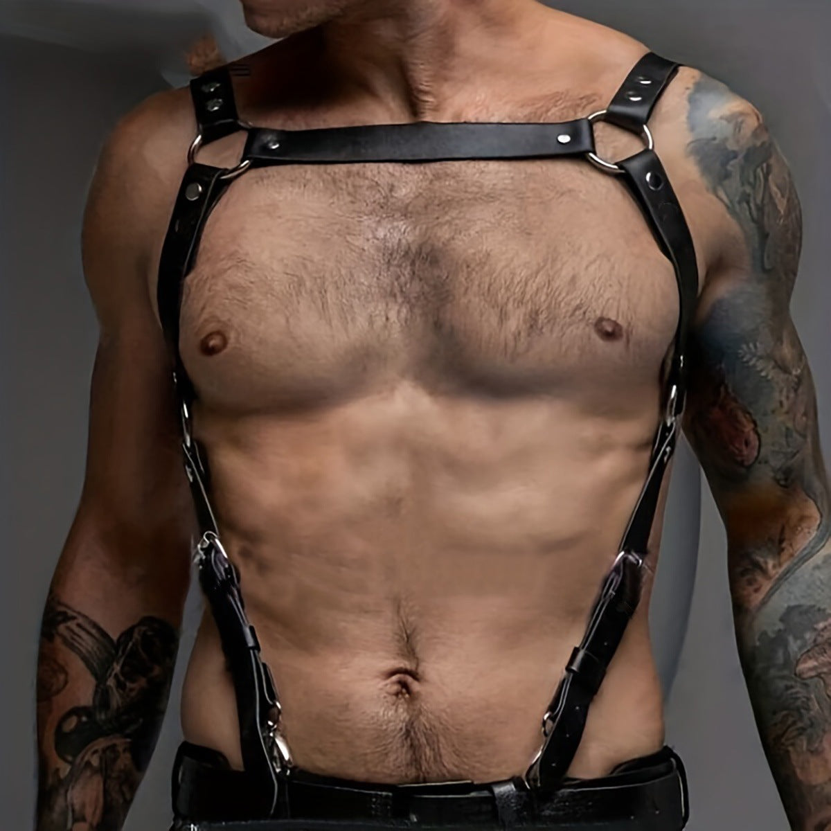 Adjustable Dominion Leather H-Harness Suspender