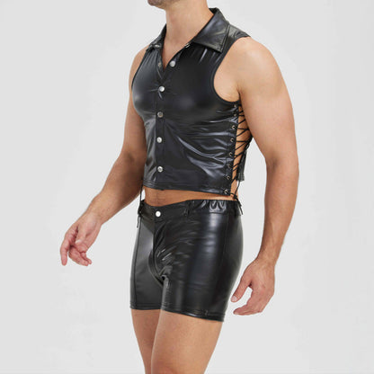 Midnight Patrol Leather Vest & Shorts