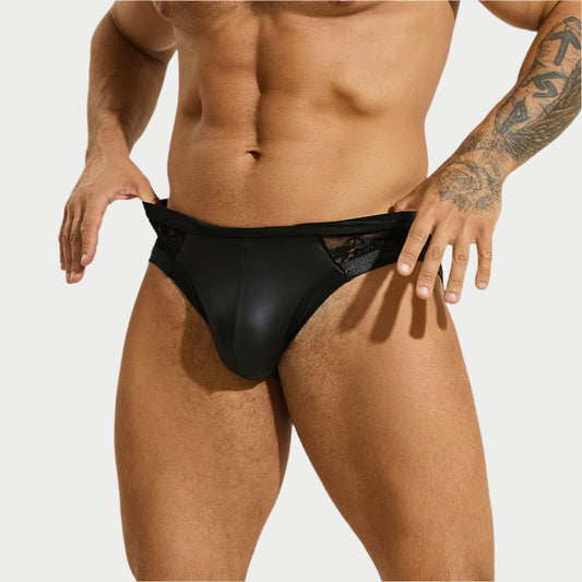 Leather Lace Briefs