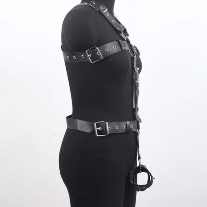 Full Torso Adjustable Leather Harness