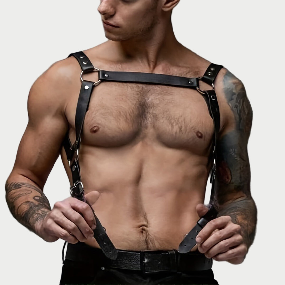 Adjustable Dominion Leather H-Harness Suspender