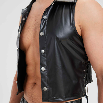 Midnight Patrol Leather Vest & Shorts
