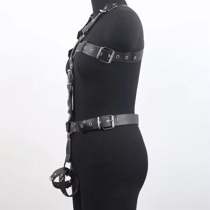 Full Torso Adjustable Leather Harness