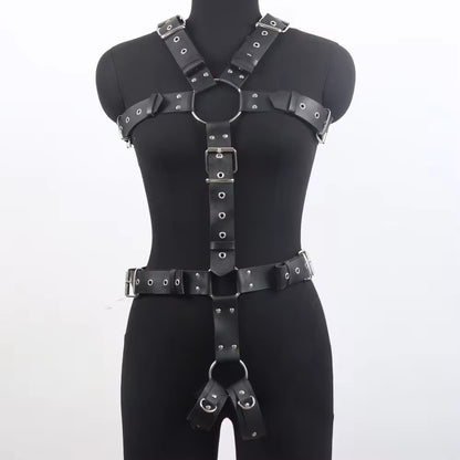 Full Torso Adjustable Leather Harness
