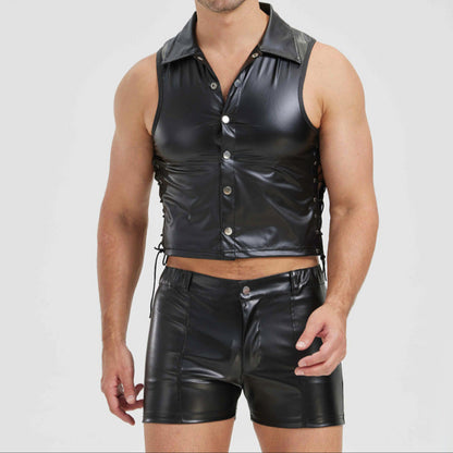 Midnight Patrol Leather Vest & Shorts