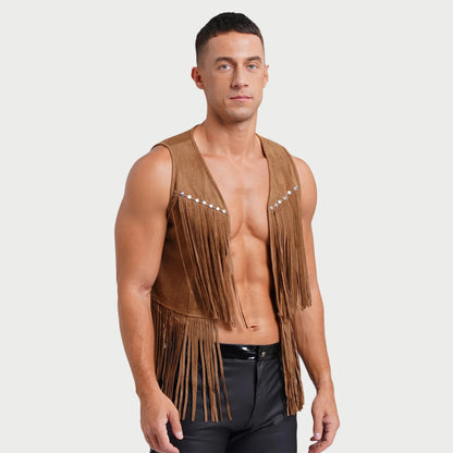Suede Tassel Western Cowboy Vest