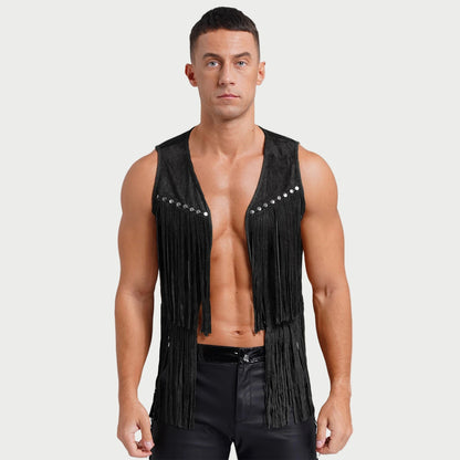 Suede Tassel Western Cowboy Vest